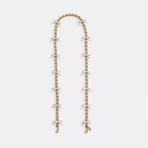 SOLD Coach Gold and White Bow Chain strap